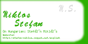 miklos stefan business card